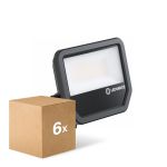 Voordeelpak 6x Ledvance LED Breedstraler Aluminium Zwart 41W 5500lm 100D - 830 Warm Wit | IP66 - Symmetrisch