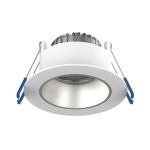 Noxion LED Spot Ares Diep Wit 6W 540lm 927-940 3CCT - met Binnenring Zilver | Zaagmaat 68mm