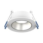 Noxion LED Spot Ares Diep ring Wit - met Binnenring Zilver | Zaagmaat 68mm - incl. GU10 Fitting